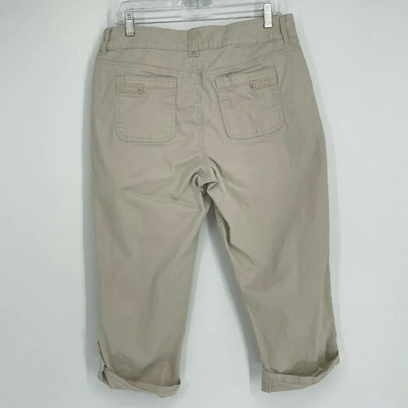 Gloria Vanderbilt Pants Women's 10 Brown Khaki All Around Slimming Effect Capri - Picture 2 of 10